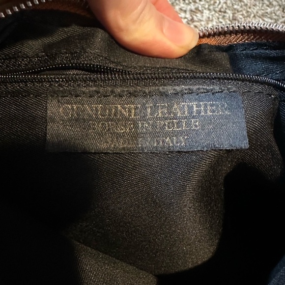 Vera Pelle Tan and Cream Crossbody Genuine Leather Bag - Picture 8 of 10